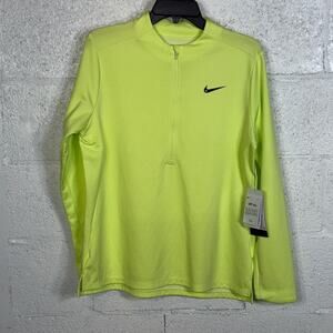 Nike Women's Dri-fit Uv Advantage Half-Zip Top - Lt Lemon Twist/black large $85
